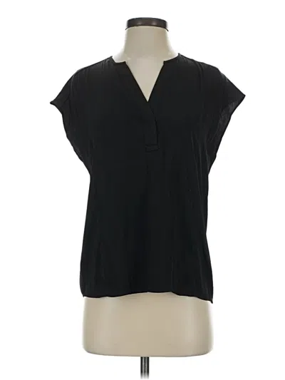 Pre-owned Banana Republic Short Sleeve Blouse In Black