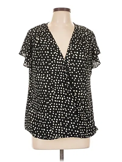 Pre-owned Banana Republic Short Sleeve Blouse In Black