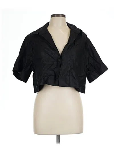 Pre-owned Banana Republic Short Sleeve Blouse In Black