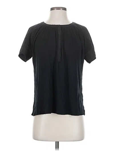 Pre-owned Banana Republic Short Sleeve Blouse In Black