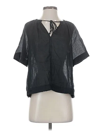 Pre-owned Banana Republic Short Sleeve Blouse In Black