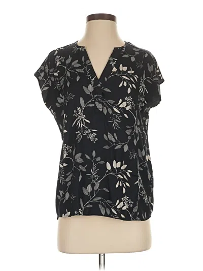 Pre-owned Banana Republic Short Sleeve Blouse In Black