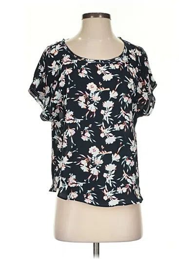 Pre-owned Banana Republic Short Sleeve Blouse In Black