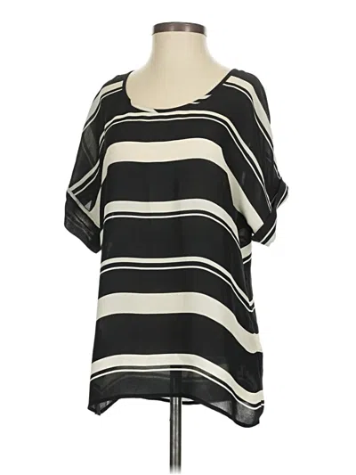 Pre-owned Banana Republic Short Sleeve Blouse In Black