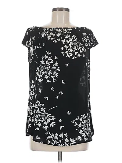 Pre-owned Banana Republic Short Sleeve Blouse In Black