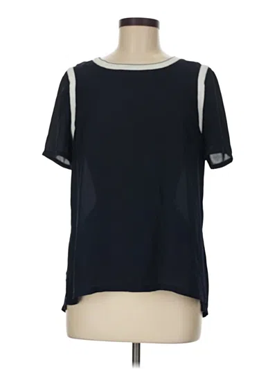 Pre-owned Banana Republic Short Sleeve Blouse In Black