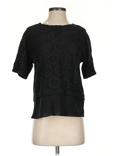 Pre-owned Banana Republic Short Sleeve Blouse In Black