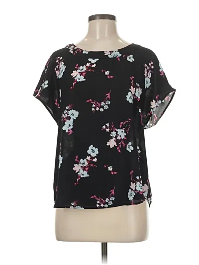 Pre-owned Banana Republic Short Sleeve Blouse In Black