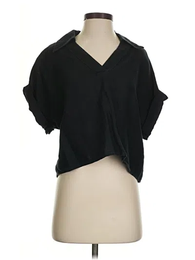 Pre-owned Banana Republic Short Sleeve Blouse In Black