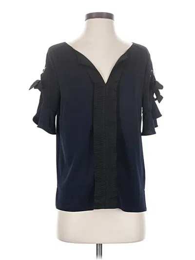 Pre-owned Banana Republic Short Sleeve Blouse In Black