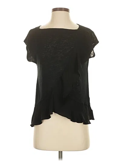 Pre-owned Banana Republic Short Sleeve Blouse In Black