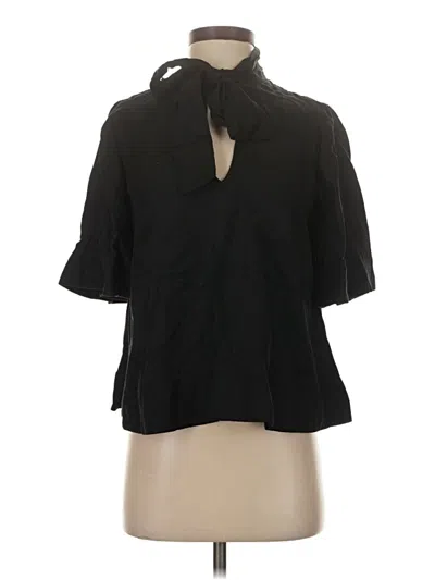 Pre-owned Banana Republic Short Sleeve Blouse In Black