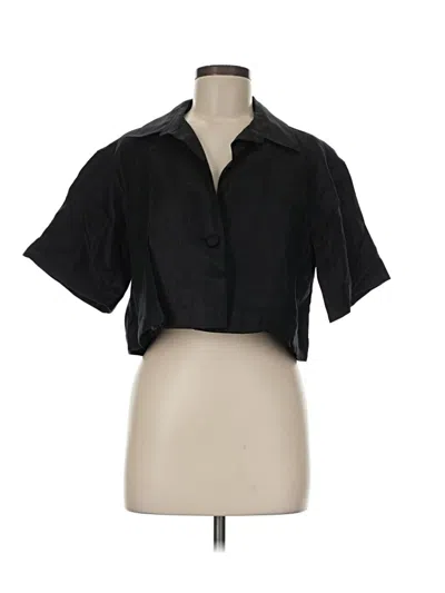 Pre-owned Banana Republic Short Sleeve Blouse In Black