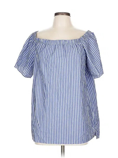 Pre-owned Banana Republic Short Sleeve Blouse In Blue