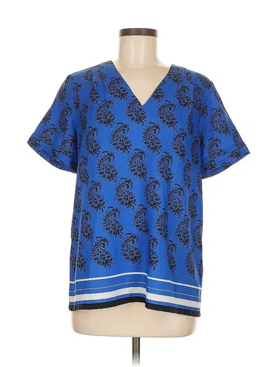 Pre-owned Banana Republic Short Sleeve Blouse In Blue