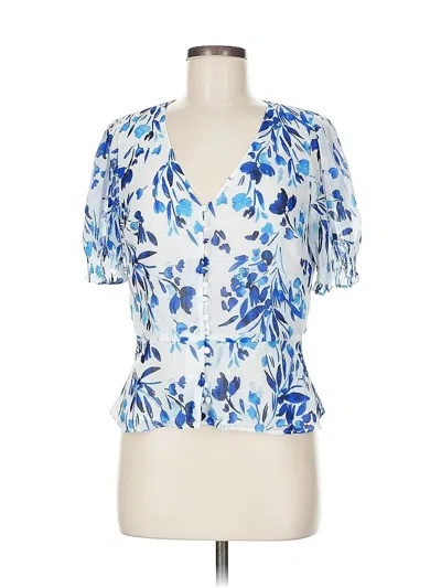 Pre-owned Banana Republic Short Sleeve Blouse In Blue