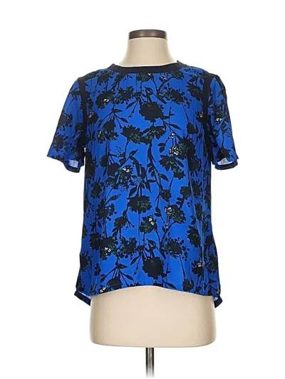 Pre-owned Banana Republic Short Sleeve Blouse In Blue