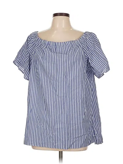 Pre-owned Banana Republic Short Sleeve Blouse In Blue