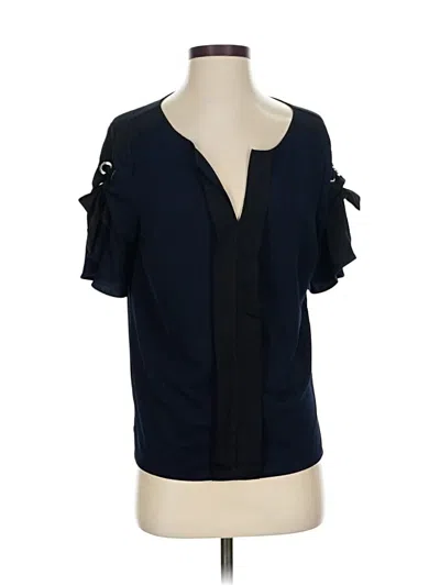 Pre-owned Banana Republic Short Sleeve Blouse In Blue