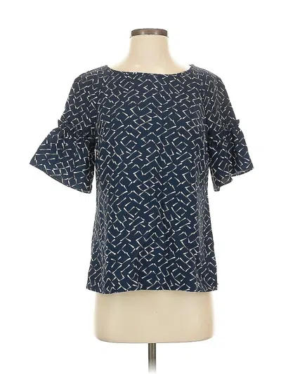Pre-owned Banana Republic Short Sleeve Blouse In Blue