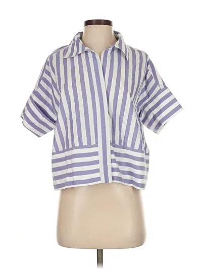 Pre-owned Banana Republic Short Sleeve Blouse In Blue