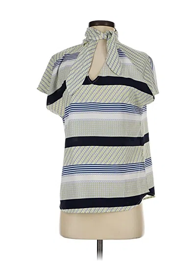 Pre-owned Banana Republic Short Sleeve Blouse In Blue