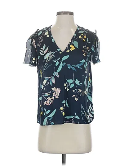 Pre-owned Banana Republic Short Sleeve Blouse In Blue