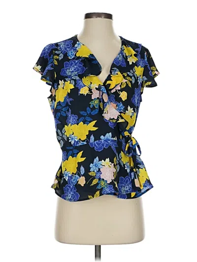 Pre-owned Banana Republic Short Sleeve Blouse In Blue