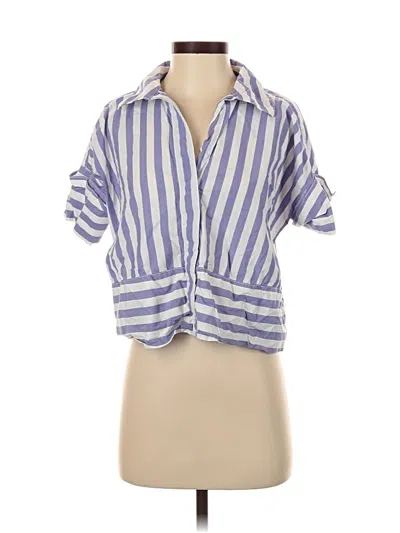 Pre-owned Banana Republic Short Sleeve Blouse In Blue