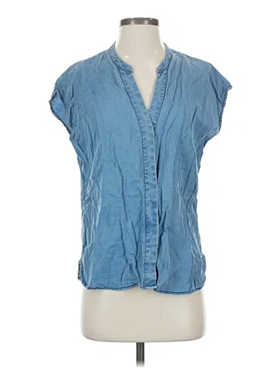 Pre-owned Banana Republic Short Sleeve Blouse In Blue