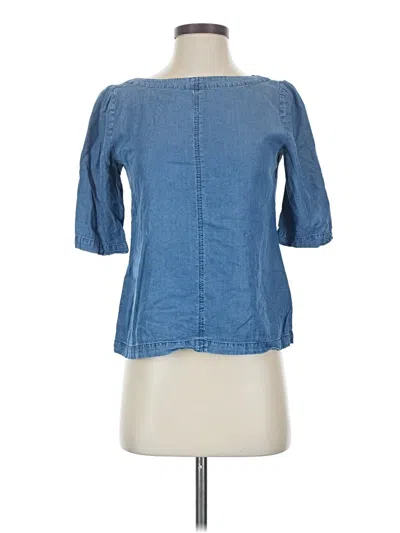 Pre-owned Banana Republic Short Sleeve Blouse In Blue