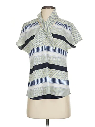 Pre-owned Banana Republic Short Sleeve Blouse In Blue