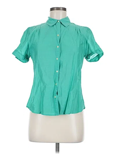 Pre-owned Banana Republic Short Sleeve Blouse In Blue