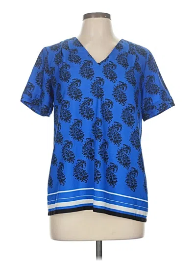 Pre-owned Banana Republic Short Sleeve Blouse In Blue