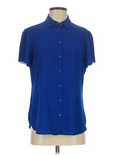 Pre-owned Banana Republic Short Sleeve Blouse In Blue