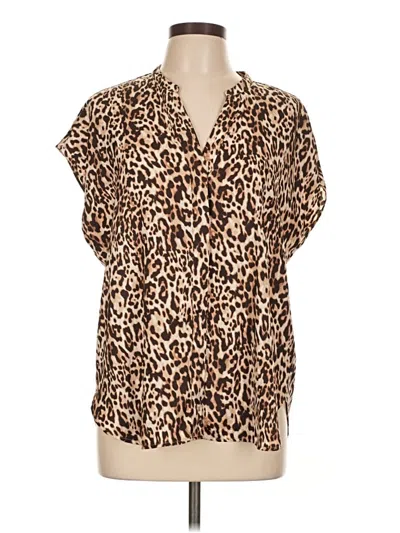Pre-owned Banana Republic Short Sleeve Blouse In Brown