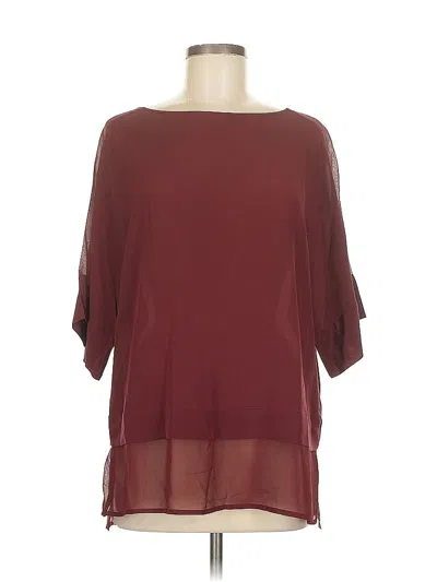 Pre-owned Banana Republic Short Sleeve Blouse In Burgundy