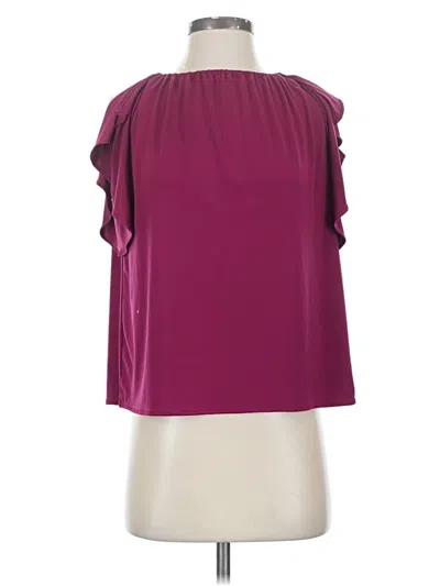 Pre-owned Banana Republic Short Sleeve Blouse In Burgundy