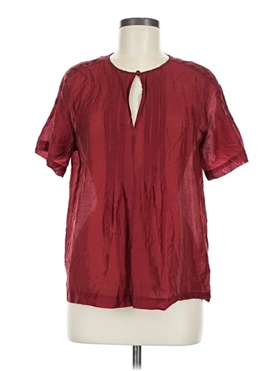 Pre-owned Banana Republic Short Sleeve Blouse In Burgundy