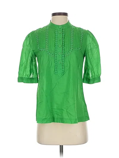 Pre-owned Banana Republic Short Sleeve Blouse In Green