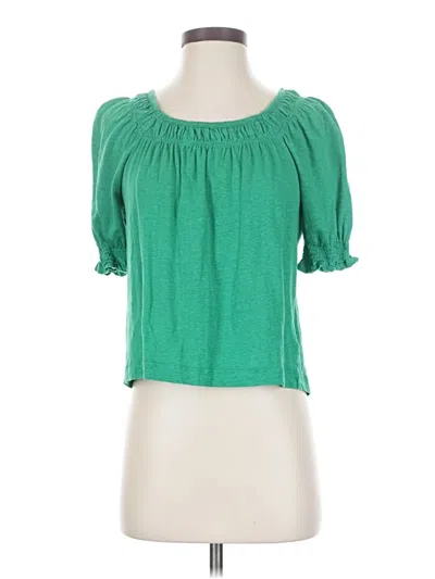 Pre-owned Banana Republic Short Sleeve Blouse In Green