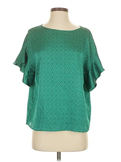 Pre-owned Banana Republic Short Sleeve Blouse In Green
