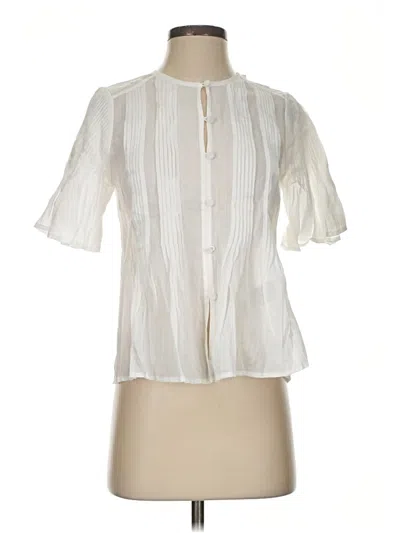 Banana Republic Short Sleeve Blouse In White