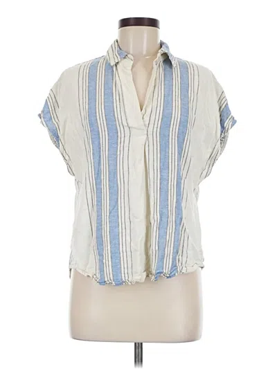 Pre-owned Banana Republic Short Sleeve Blouse In Ivory