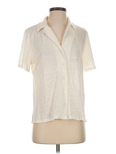 Pre-owned Banana Republic Short Sleeve Blouse In Ivory