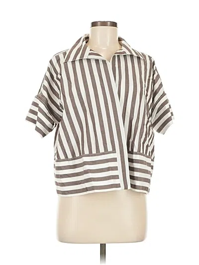 Banana Republic Short Sleeve Blouse In Multi