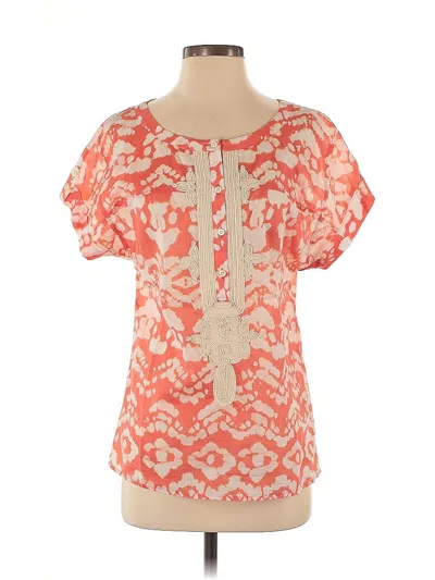 Pre-owned Banana Republic Short Sleeve Blouse In Orange