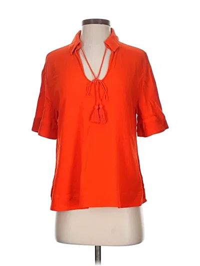 Pre-owned Banana Republic Short Sleeve Blouse In Orange