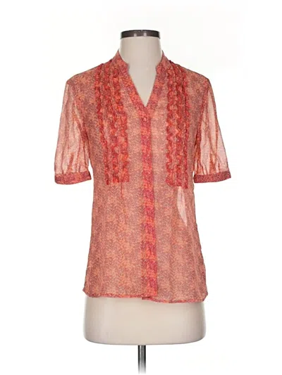 Pre-owned Banana Republic Short Sleeve Blouse In Orange