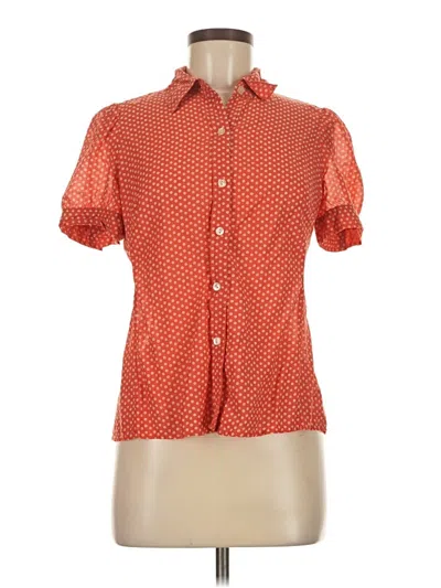 Pre-owned Banana Republic Short Sleeve Blouse In Orange